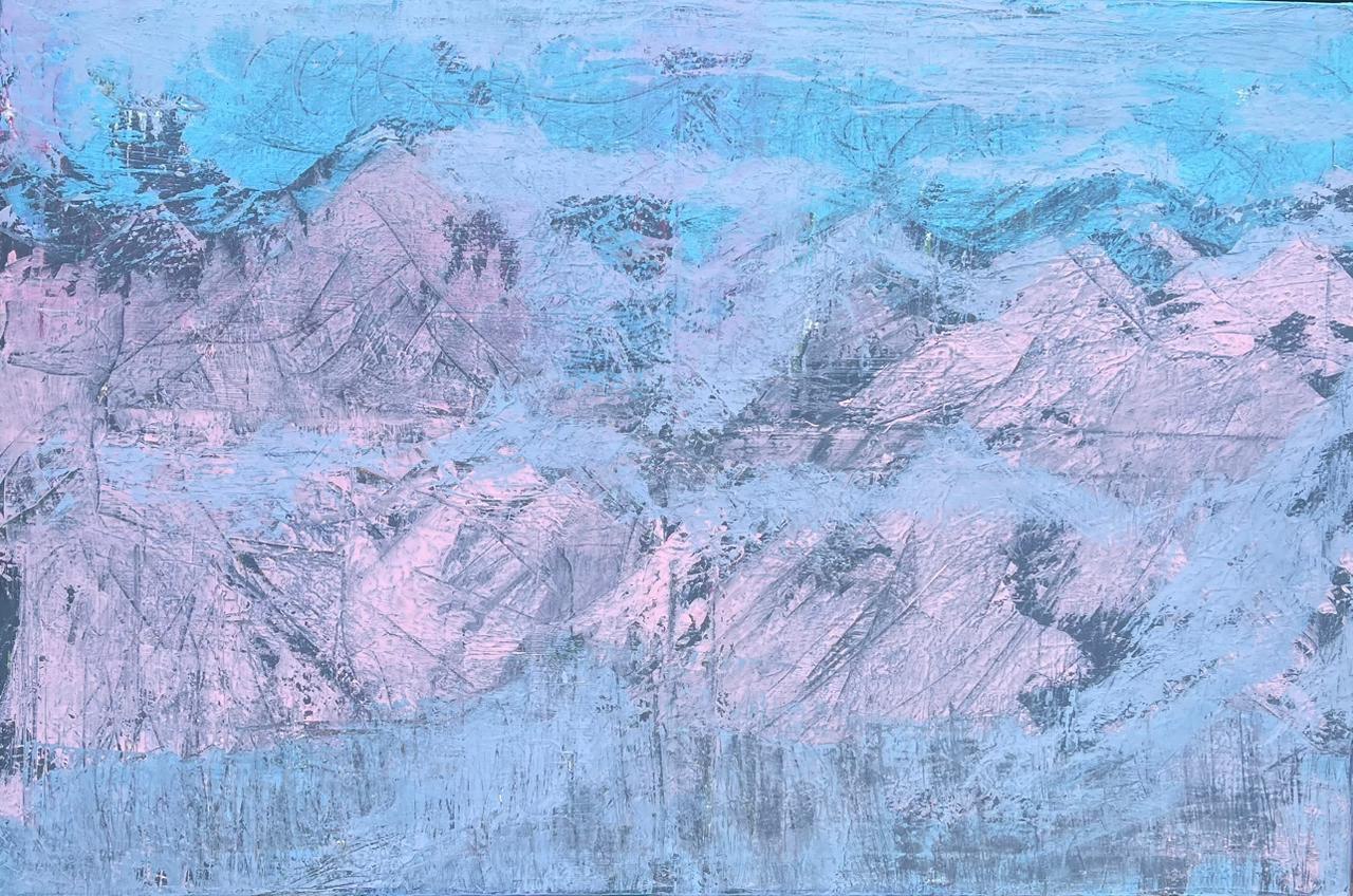 "Тибет" Смешанная техника. 120х80см