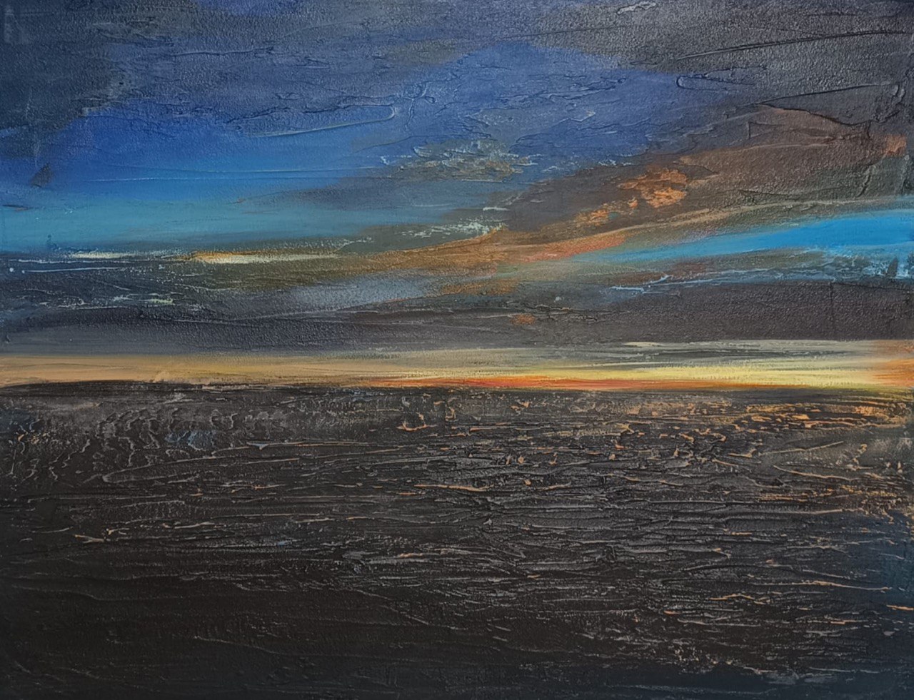 "Ночной прибой". Холст лен/акрил. 40х50см.