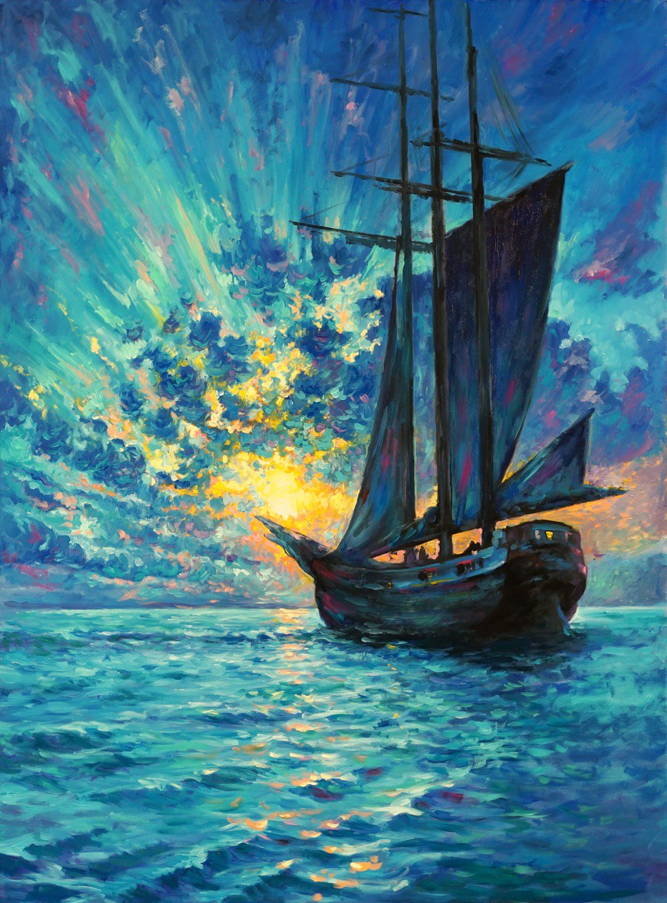 "ПАРУСНИК". Холст/масло. 115х85см.