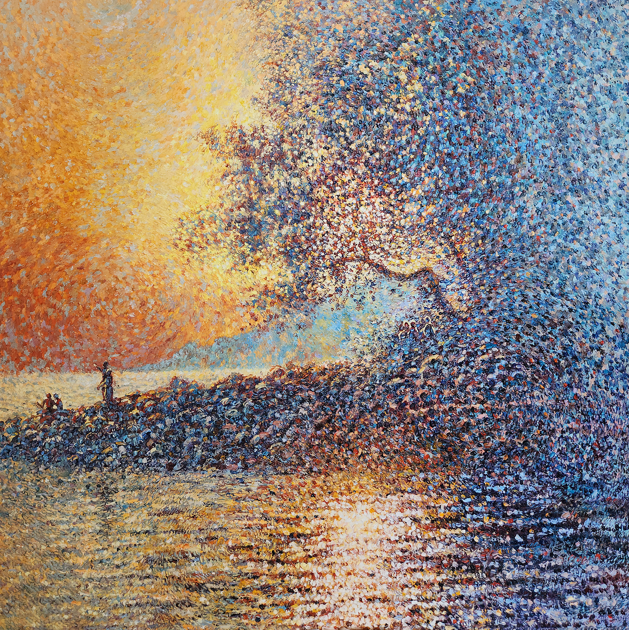 "Небесный свет" холст/масло. 100х100см. 2024